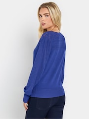 M&Co Blue Petite Pointelle Jumper - Image 3 of 5