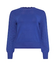 M&Co Blue Petite Pointelle Jumper - Image 5 of 5