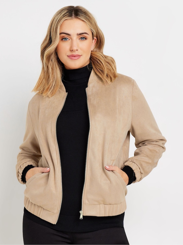 M&Co Natural Suede Bomber Jacket - Image 1 of 5