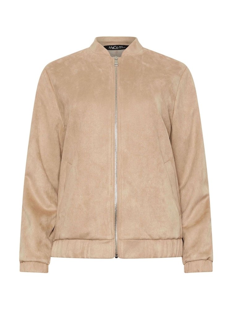 M&Co Natural Suede Bomber Jacket - Image 5 of 5