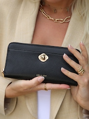 Luella Grey Large Eileen Zip Around Black Purse - Image 3 of 5