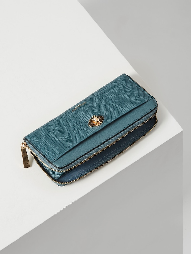 Luella Grey Large Blue Eileen Zip Around Purse - Image 2 of 5