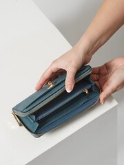 Luella Grey Large Blue Eileen Zip Around Purse - Image 3 of 5