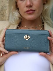 Luella Grey Large Blue Eileen Zip Around Purse - Image 5 of 5