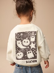 White Halloween Crew Sweatshirt (3mths-7yrs) - Image 1 of 8