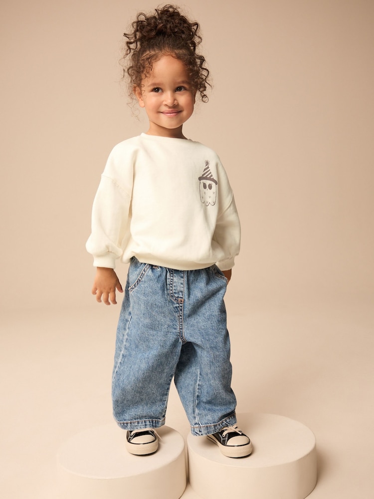 White Halloween Crew Sweatshirt (3mths-7yrs) - Image 3 of 8