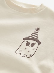 White Halloween Crew Sweatshirt (3mths-7yrs) - Image 7 of 8