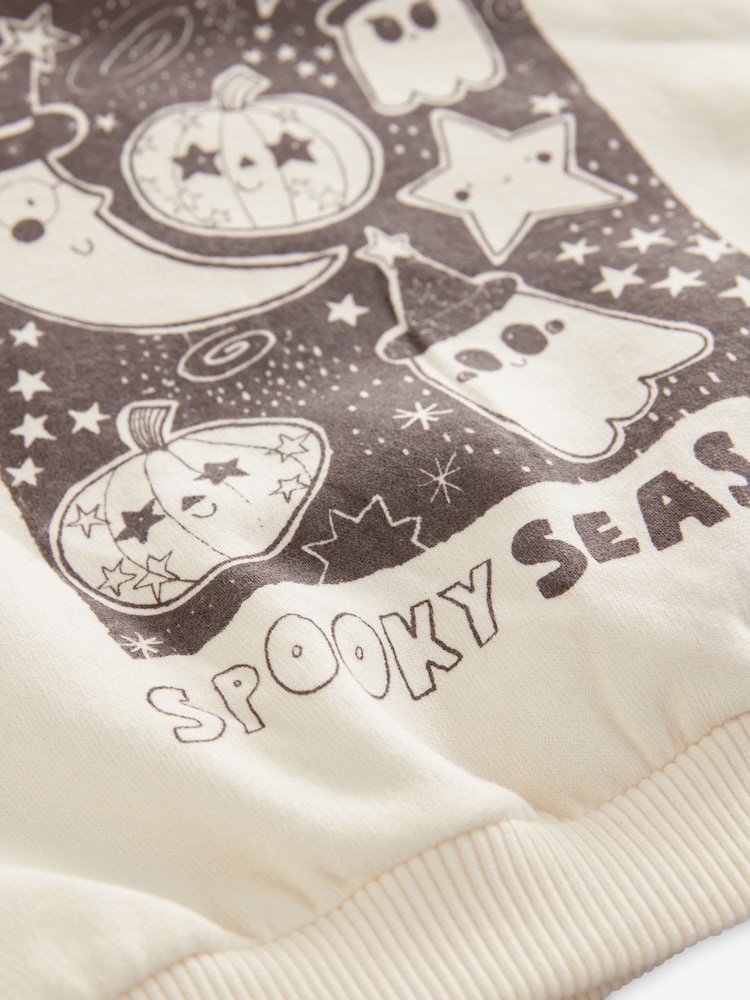 White Halloween Crew Sweatshirt (3mths-7yrs) - Image 8 of 8