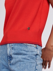 U.S. Polo Assn – Kurzarm-Pullover mit Rundhalsausschnitt für Damen, Orange - Bild 2 von 6