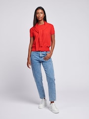 U.S. Polo Assn – Kurzarm-Pullover mit Rundhalsausschnitt für Damen, Orange - Bild 3 von 6