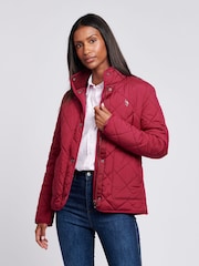 U.S. Polo Assn. Red Womens Lightweight Quilted Jacket - Image 1 of 11
