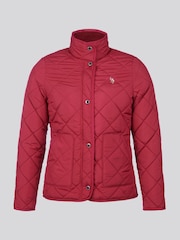 U.S. Polo Assn. Red Womens Lightweight Quilted Jacket - Image 7 of 11