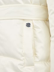 U.S. Polo Assn. Womens Wrap Collar Belted Puffer White Coat - Image 4 of 5