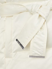 U.S. Polo Assn. Womens Wrap Collar Belted Puffer White Coat - Image 5 of 5