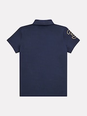 U.S. Polo Assn. Womens Blue 100% Cotton Player 3 Polo Shirt - Image 6 of 9