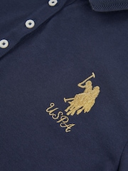 U.S. Polo Assn. Womens Blue 100% Cotton Player 3 Polo Shirt - Image 9 of 9