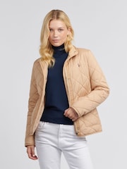 U.S. Polo Assn. Natural Womens Lightweight Quilted Jacket - Image 1 of 12