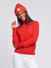 U.S. Polo Assn Orange Womens Roll Neck Fine Knit Jumper - Image 1 of 6