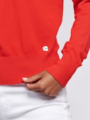 U.S. Polo Assn Orange Womens Roll Neck Fine Knit Jumper - Image 2 of 6