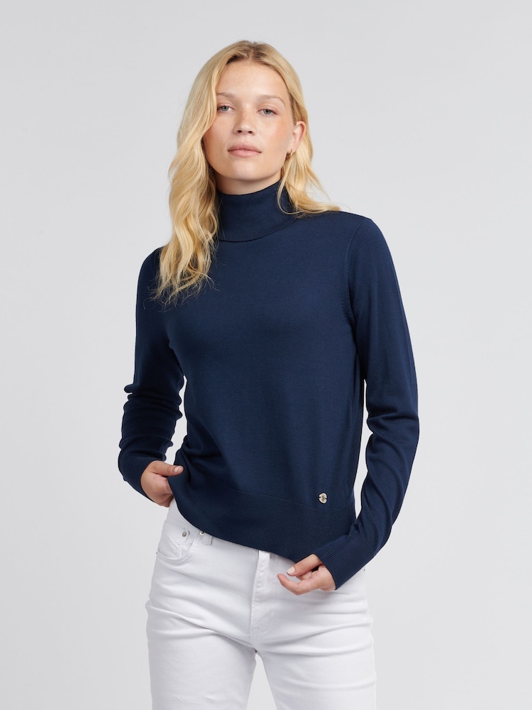 Azul - U.S. Polo Assn Womens Roll Neck Fine Knit Jumper - Imagen 1 de 5 Azul - U.S. Polo Assn Womens Roll Neck Fine Knit Jumper - Imagen 1 de 5
