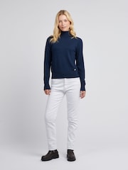U.S. Polo Assn Blue Womens Roll Neck Fine Knit Jumper - Image 4 of 5