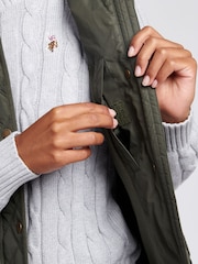 U.S. Polo Assn. Womens Green Hacking Quilted Gilet - Image 6 of 9
