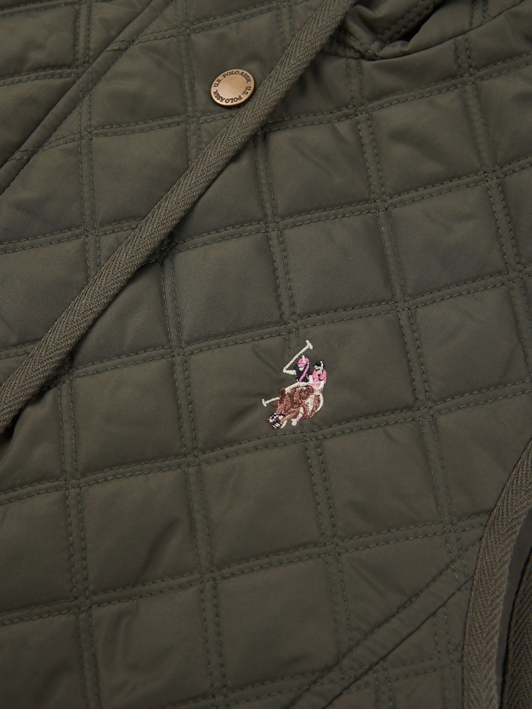 U.S. Polo Assn. Womens Green Hacking Quilted Gilet - Image 9 of 9