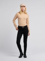 U.S. Polo Assn Natural Womens Roll Neck Fine Knit Jumper - Image 3 of 8