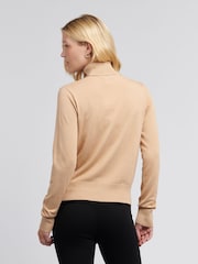 U.S. Polo Assn Natural Womens Roll Neck Fine Knit Jumper - Image 4 of 8