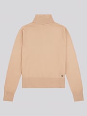 U.S. Polo Assn Natural Womens Roll Neck Fine Knit Jumper - Image 6 of 8