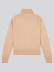 U.S. Polo Assn Natural Womens Roll Neck Fine Knit Jumper - Image 7 of 8
