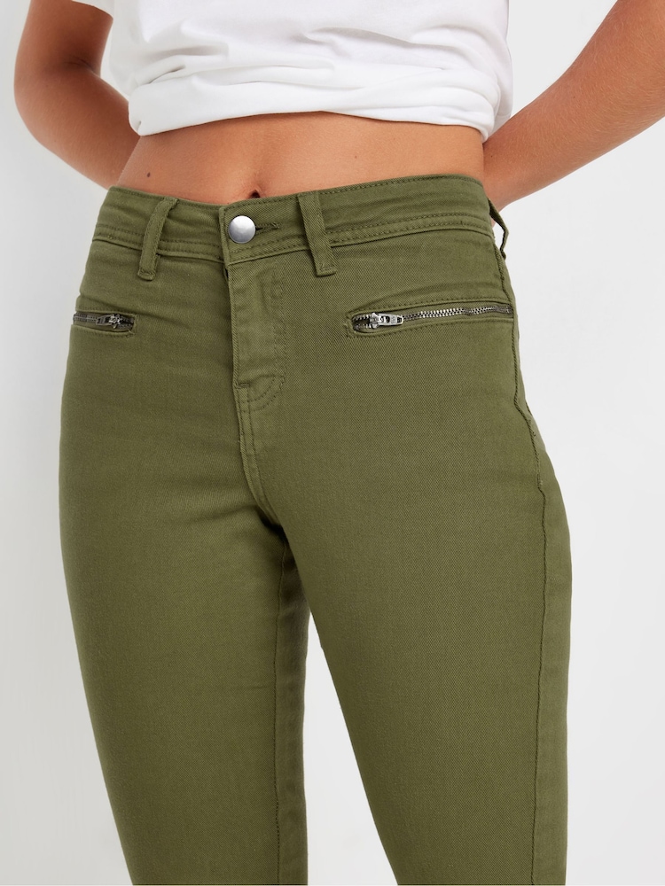 Buy PixieGirl Petite Green Khaki Zip Pkt Skinny Jean from the Next