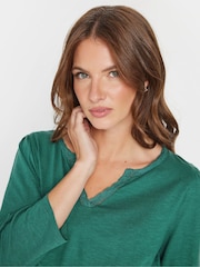 M&Co Blue 100% Cotton Lace Trim Top - Image 4 of 5