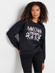 M&Co Blue Flower Print Sweatshirt - Image 5 of 6