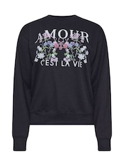 M&Co Blue Flower Print Sweatshirt - Image 6 of 6