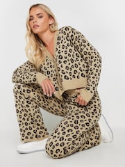 PixieGirl Petite Natural Leopard Knitted Cardigan - Image 1 of 3