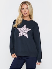M&Co Blue Petite Animal Print Jumper - Image 1 of 5