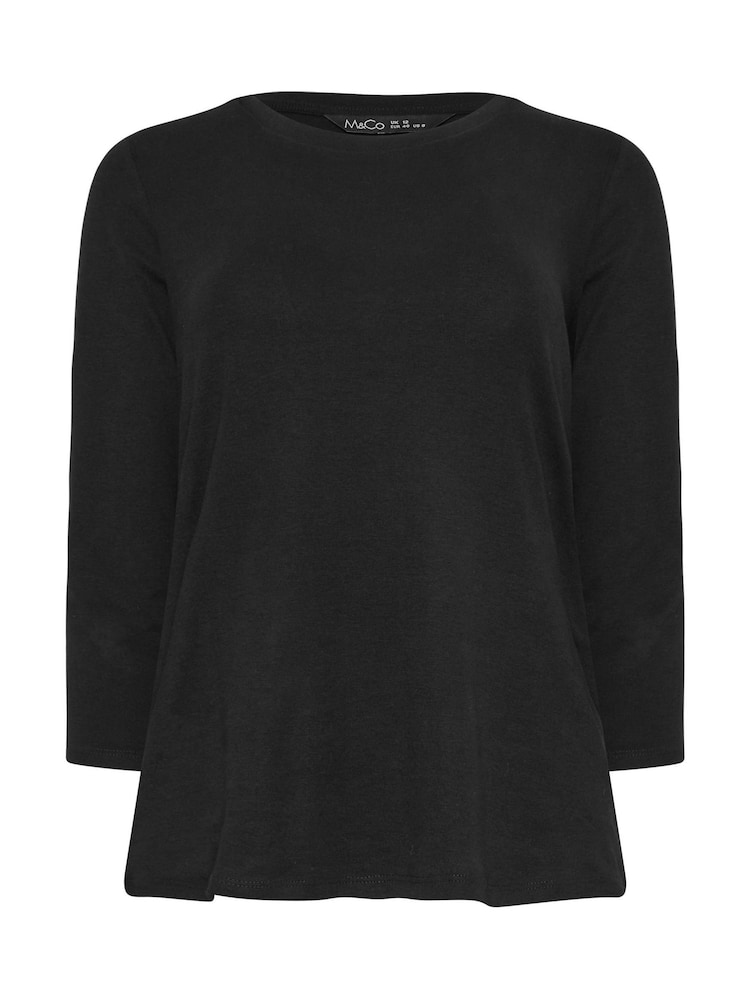 M&Co Black 100% Cotton Crew Neck T-Shirt - Image 5 of 5