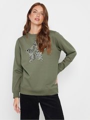 M&Co Green Zebra Printed Star Sweatshirt - Image 1 of 5