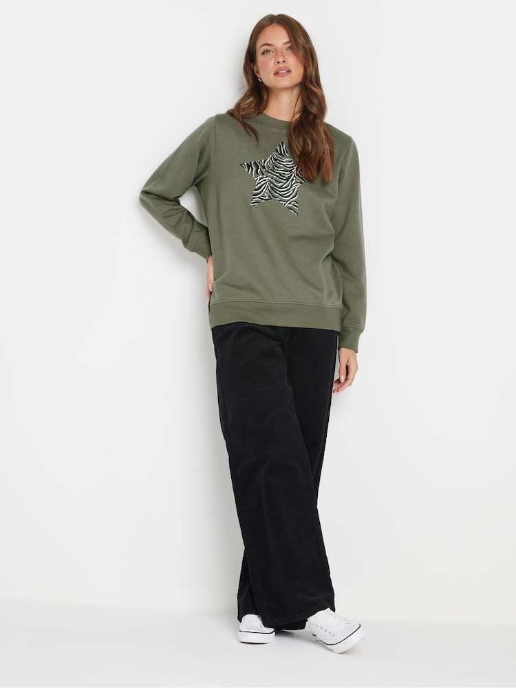 M&Co Green Zebra Printed Star Sweatshirt - Image 2 of 5