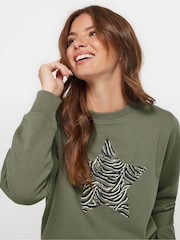 M&Co Green Zebra Printed Star Sweatshirt - Image 4 of 5