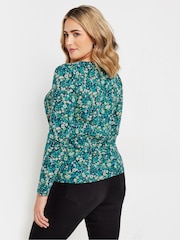 M&Co Green Notch Neck 100% Cotton Tops 2 Pack - Image 4 of 8