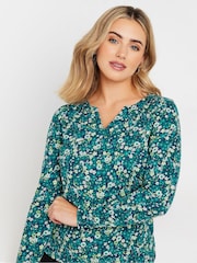 M&Co Green Notch Neck 100% Cotton Tops 2 Pack - Image 5 of 8