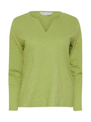 M&Co Green Notch Neck 100% Cotton Tops 2 Pack - Image 7 of 8