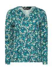 M&Co Green Notch Neck 100% Cotton Tops 2 Pack - Image 8 of 8