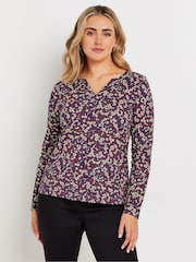 M&Co Red Notch Neck 100% Cotton Tops 2 Pack - Image 2 of 8