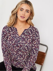 M&Co Red Notch Neck 100% Cotton Tops 2 Pack - Image 5 of 8
