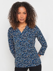 M&Co Blue Wrap Tops 2 Pack - Image 2 of 7
