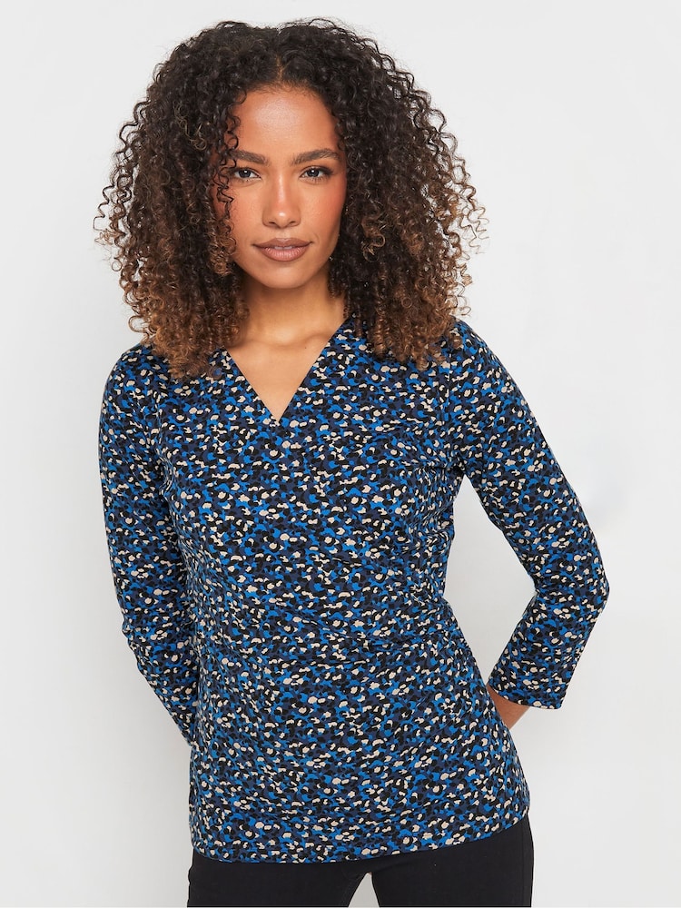 M&Co Blue Wrap Tops 2 Pack - Image 2 of 7