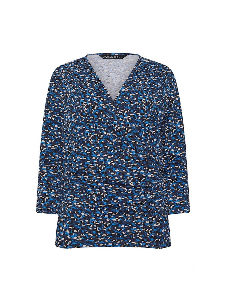 M&Co Blue Wrap Tops 2 Pack - Image 7 of 7